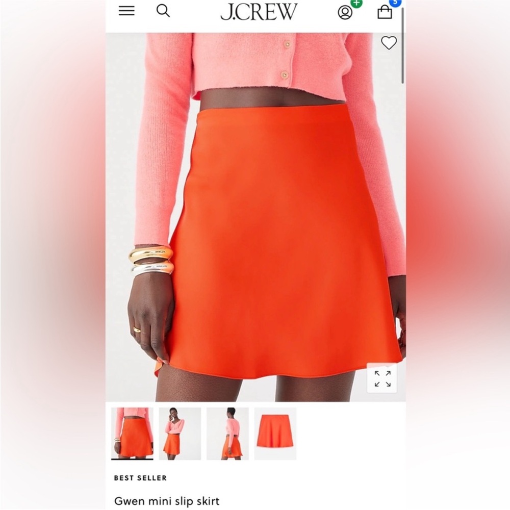 J. Crew NWT Orange Gwen Slip Mini Skirt size XS